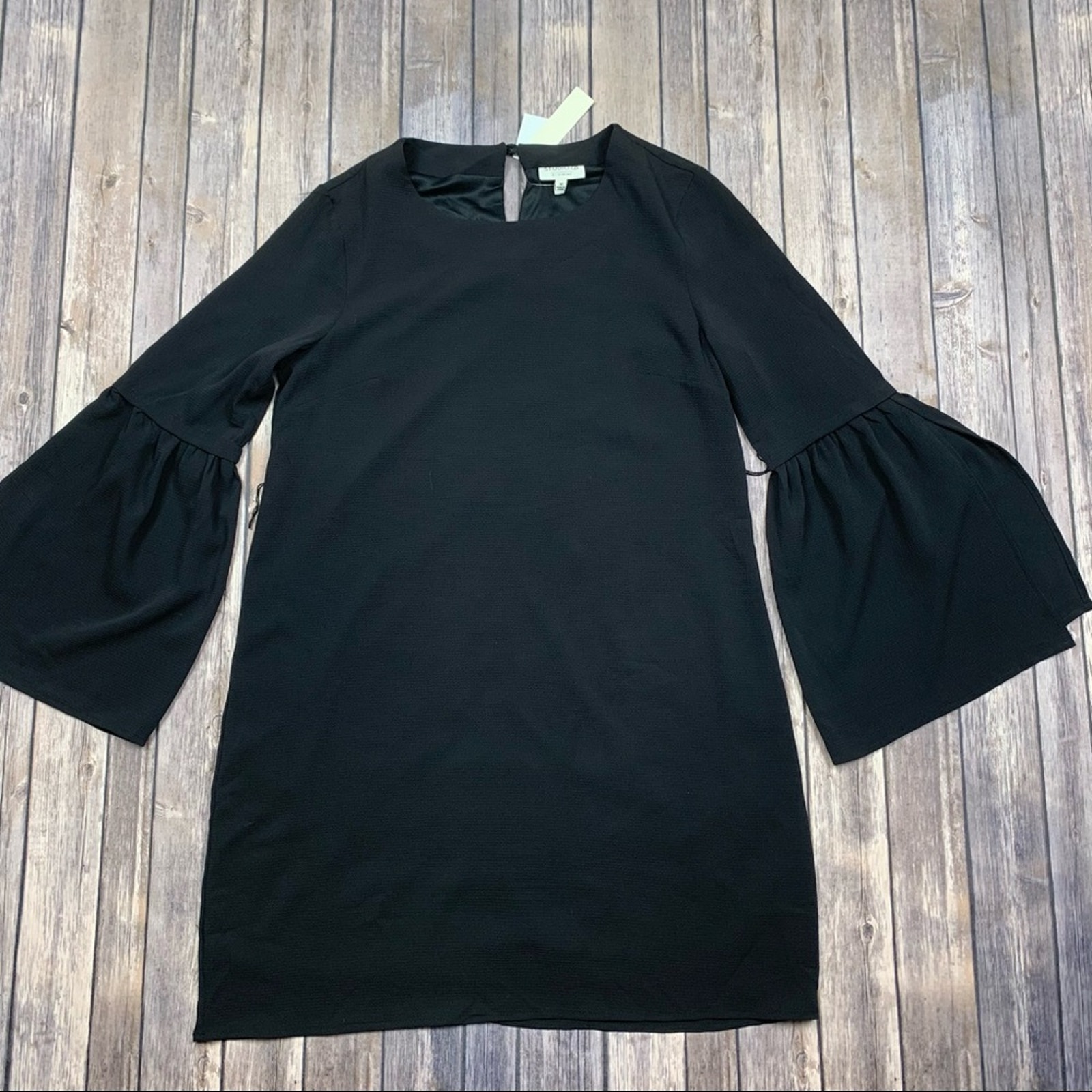 Bobeau Bell Sleeved Black Dress